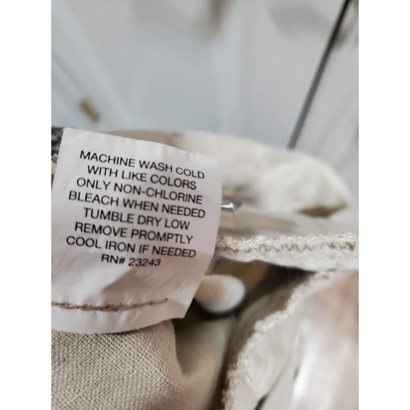 Newyork & Co. Women's Ivory Linen Mid Rise Pull On Wide Leg Dress Pant Size 14 - Picture 10 of 12